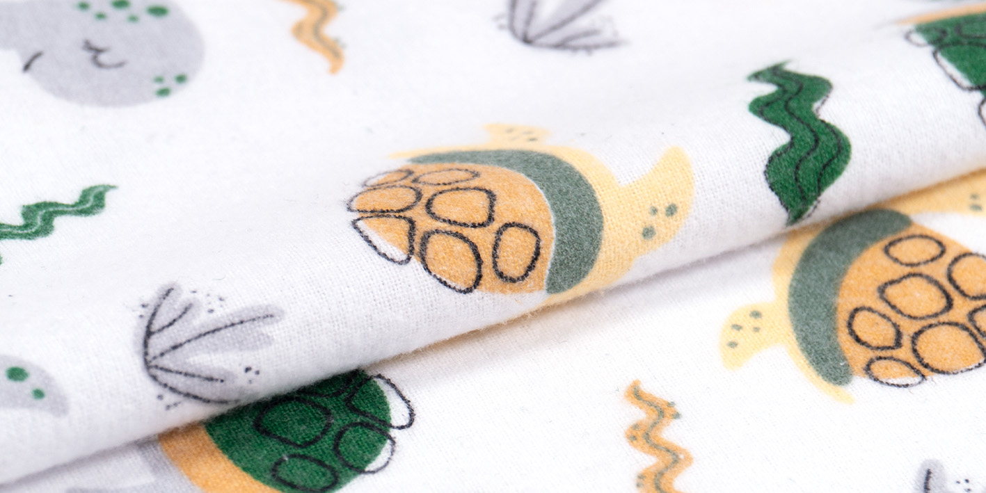 Pielucha flanelowa żółwie zielone